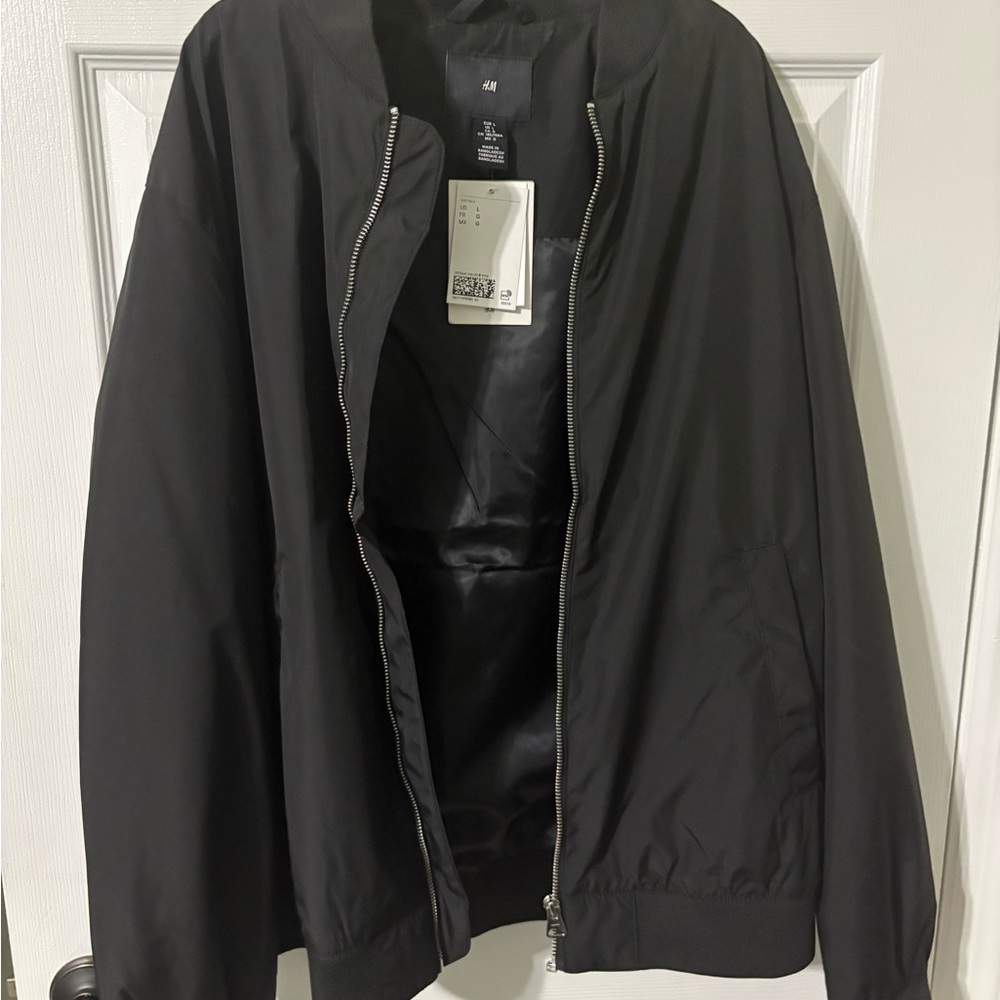 H&M Classic Black Bomber Jacket